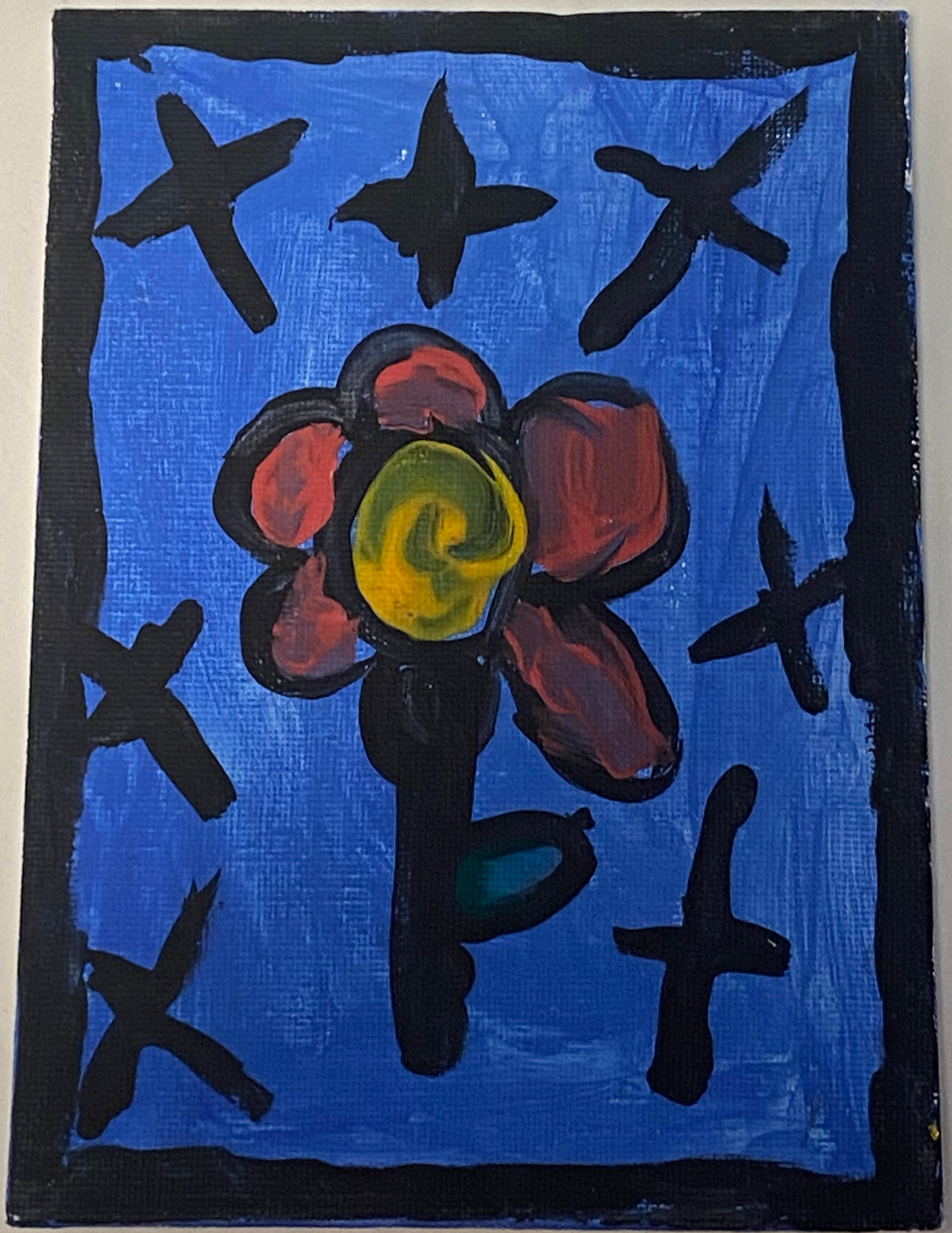 'Flower with Crosses' 5x7in